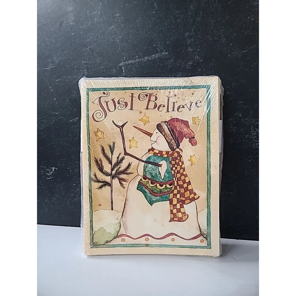 Just Believe Snowman Christmas Cards New In Package